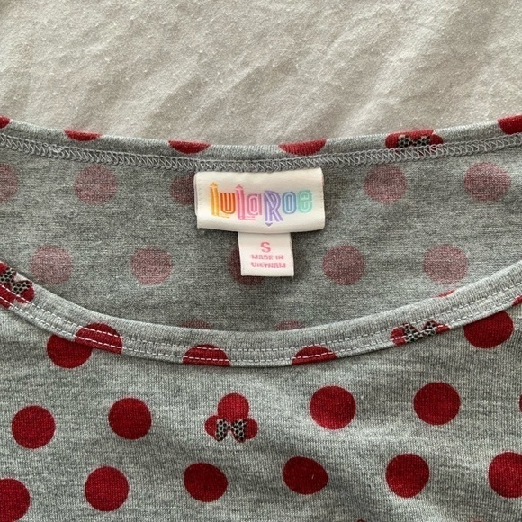LULAROE Minnie Mouse Polka Dot Irma Tunic Top - Picture 3 of 3